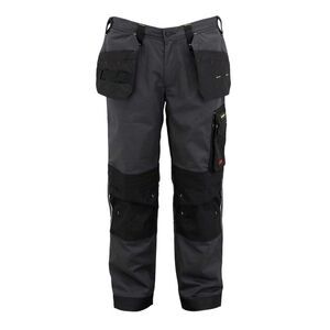Dunlop Mens Multi Pocket Straight Work Trousers / Charcoal/Black